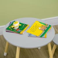 2 s de Madera para Niños con Redondo Ø59x50 cm s Ø28x51 cm Muebles Infantiles para Sala de Juego Dormitorio Gris - details 7