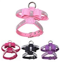 con lazo de imitación de diamante brillante, correa para el pecho para perros pequeños y medianos, antirotura - details 0