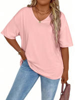 Camiseta de manga corta para mujer, ropa de talla grande, Tops informales a la moda - details 6