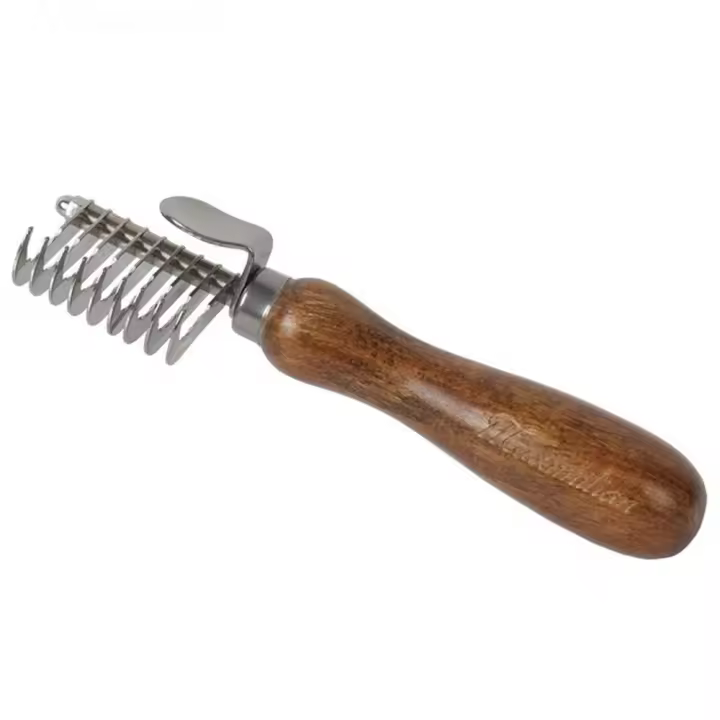 Peine de Metal para el cuidado del pelo de perro, mango de madera de 15x4cm, peine para el pelo de gato, cepillo y rastrillo, peine de masaje de belleza duradero para mascotas - 1