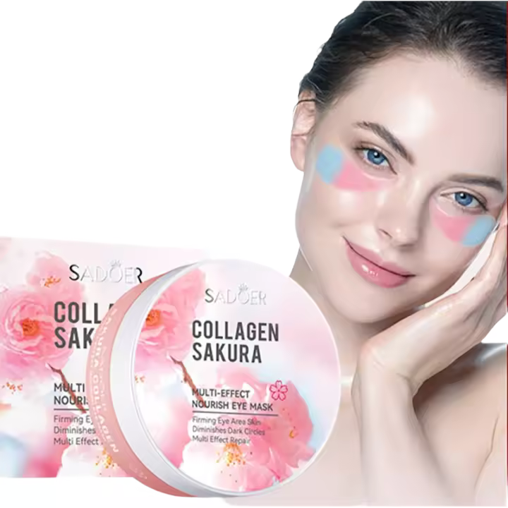 60 uds SADOER Sakura mascarilla de colágeno para ojos antiojeras bolsas para ojos eliminación humectante reafirmante parches para ojos cuidado de la piel para los ojos - 1