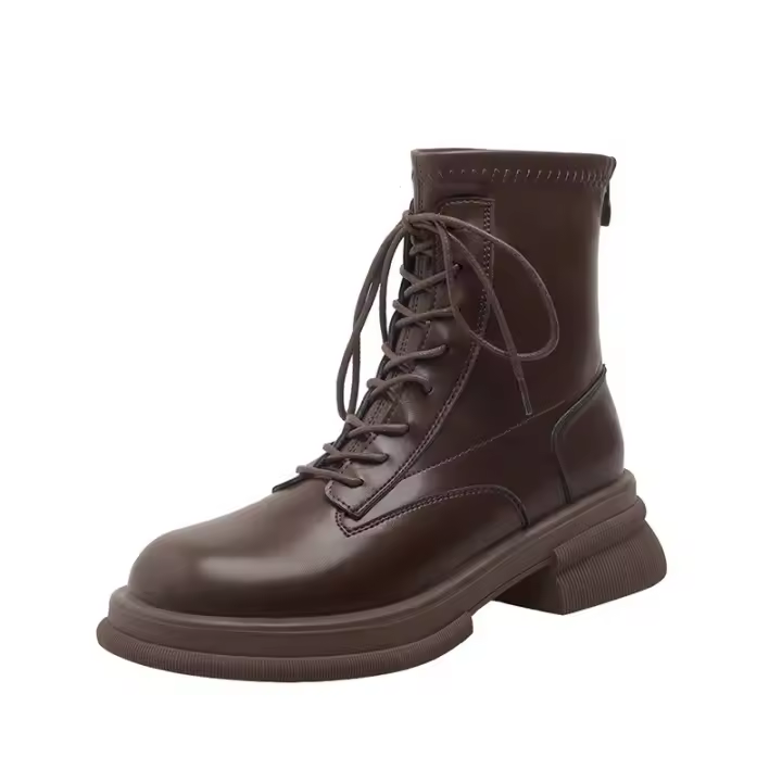 Nuevas botas medianas de suela gruesa exterior delgada con cordones delanteros de estilo británico - 1