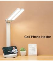 Rechargeable LED Clock Dimmable Desk Lamp 2 Heads 180 Degree Rotation Foldable Desktop Reading Night Light Eye Protection - details 16