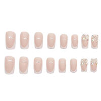 Francés rosa con borde blanco, uñas postizas DIY dulces y encantadoras reutilizables para decoración de uñas - details 0