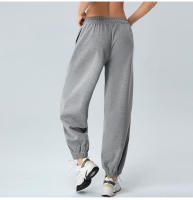 Pantalones de chándal sueltos de cintura alta de primavera para mujer, pantalones largos informales adelgazantes con capa de aire suave para Fitness - details 26