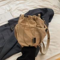 Bolso tipo cubo con cordón de estilo coreano, bandolera de nailon de gran capacidad de Color sólido, bolso de hombro de malla con correa ajustable - details 7