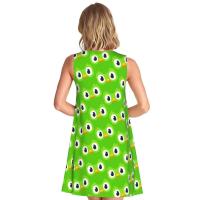 Vestido Duo de búho sin mangas informal para mujer, divertido pájaro verde, viajes personalizados, D-Duogos - details 73
