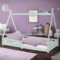 Protección Anticaída y Somier Estructura Listones de Madera de Pino Maciza Color Blanco Forma d - details 2