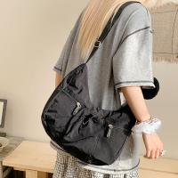 Bolso cruzado de estilo coreano, bolso plisado con cordón de gran capacidad, versátil, ligero con monedero - details 15