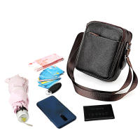 Bolso bandolera para hombre, piel auténtica de becerro, suave,bandolera cruzada de hombro, informal - details 6