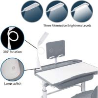 para niños, mesa ajustable con lámpara de protección visual, soporte para libros, escritorio basculante ideal - details 3