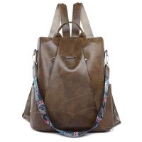 Mochila de Cuero Suave Casual para Mujeres Impermeable, Resistente al Desgaste, Antirrobo con Patrones de Parche Bolsa de Hombro Grande con Lining de Dacron - details 9