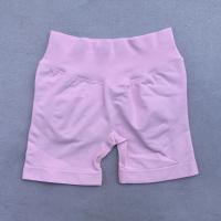 Pantalones cortos de gimnasio de impacto para mujer, pantalones cortos deportivos para motociclista, pantalones cortos de Yoga con banda baja acanalada de 4,5 ", mallas sin costuras para entrenamiento - details 6