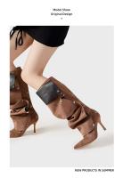 Nuevas botas de piel negras para mujer con punta cuadrada y suela gruesa - details 0
