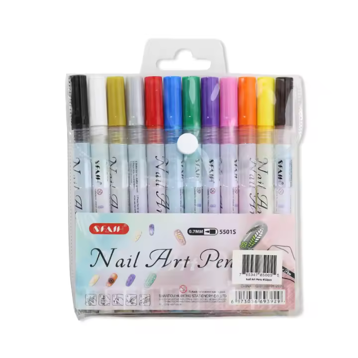 Juego de bolígrafos de Gel para manicura, pincel delineador de pintura de 0,7mm, resistente al agua, marcador de colores - 1