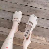 Zapatillas de verano para mujer, nuevas mujeres embarazadas de fondo plano, sandalias perezosas, medias zapatillas ahuecadas - details 1
