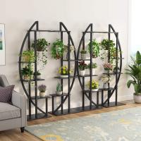 Soporte de 5 Niveles para Plantas Interiores Estante de Exhibición de Metal Curvado con 2 Ganchos - details 3