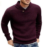 Suéteres de talla grande para hombre, jersey de color liso, tops de punto, ropa de otoño e invierno, 2024 - details 3