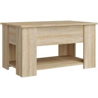 Mesa de centro, mesa auxiliar, consola lateral, salón, sofá, sala de estar, cafetería, muebles, mobiliario, madera contrachapada blanca, 79x49x41 cm - details 49