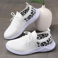 Tenis con estampado de leopardo para mujer, primavera otoño, nuevos deportes de malla transpirable para correr, zapatos planos cómodos y a la moda para caminar - details 2