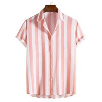 Camisa Sencilla a Rayas para Hombre Cárdigan Informal Holgado con Borla Top de Talla Grande - details 8