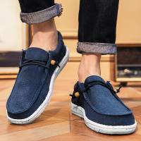 Zapatos de lona de hombre de talla grande para primavera y verano, estilo casual, ligeros y de un solo pedal. - details 20