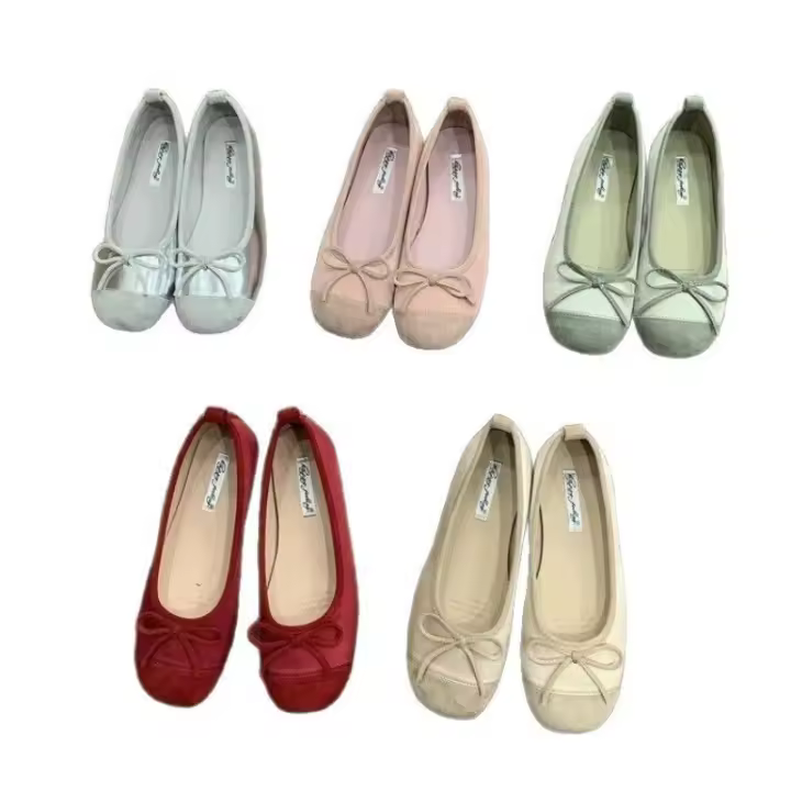De suela plana solo zapatos femeninos primavera y otoño hadas viento un pedal arco de suela suave cabeza redonda poco profunda boca beanie zapatos ballet solo zapatos - 1