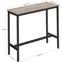 Mesa de Comedor de Acero Diseño Rectangular Estrecho Montaje Fácil Industrial - details 4