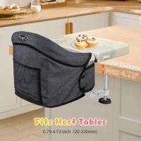 Mesa para Bebé, Trona Portátil Plegable con Arnés de Seguridad, Asiento Enganchable infantil con Bolsa de Transporte para Casa y Viajes (Azul) - details 62