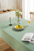 Mantel de Comedor de Hogar de Granja de Color Sólido Tela Cuadrada de Algodón con Borla - details 0