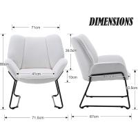 Sofá de Salón Moderno de Lino Estilo de Descanso con Brazo para Dormitorio - details 22