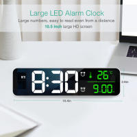 ORIA-reloj despertador Digital LED, dispositivo grande de pared, decoración del hogar, dormitorio, mesa, escritorio, termómetro, calendario - details 0