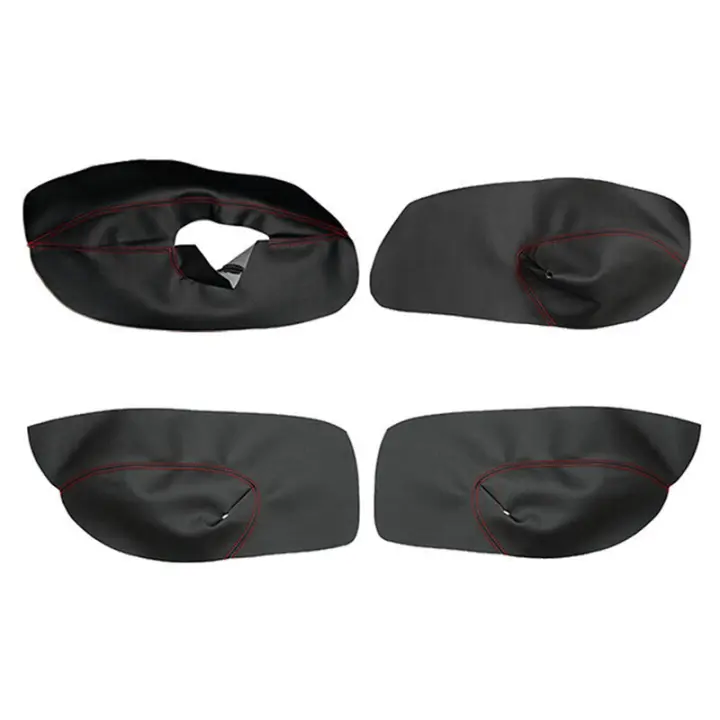 Cubierta de Panel de puerta LHD para VW Golf 4 MK4 Jetta 1998 - 2005, cubierta de Panel de reposabrazos de puerta de coche, pegatina embellecedora negra con rojo - 1
