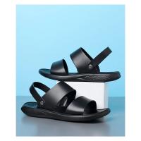 Sandalias cómodas de verano con plataforma para pie plano, sandalias de cuero con suela gruesa antideslizantes para hombre, zapatillas de fondo suave para playa al aire libre - details 15