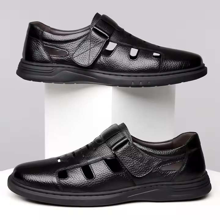 Sandalias de piel para hombre de verano. Trekking, Playa. Plantilla acolchada de microfibra. - 1