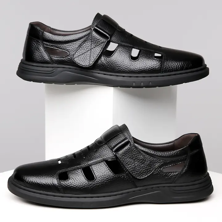 Sandalias de piel para hombre de verano. Trekking, Playa. Plantilla acolchada de microfibra. - 1