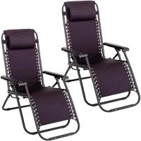 Sillas Reclinables de Gravedad Cero Pack de 2 Tejido Oxford y Acero 95x65x106 cm - details 0