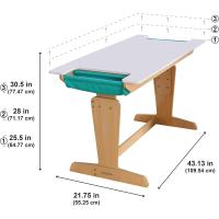 Escritorio y Silla Ajustables de Madera para niños con Bolsillo de Almacenamiento, Mesa y Silla Infantil, Muebles para Salas de Juegos y Dormitorio de Niños (20307) - details 2