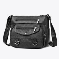 Bolso cruzado de piel sintética para mujer, Vintage con múltiples bolsillos bolso de hombro, decoración de corazón - details 11