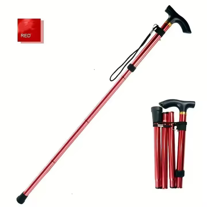 Bastón De senderismo Plegable, Ajustable Con Asas En T, cómodo Para Hombres, Mujeres, Ancianos - 1