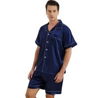 Conjunto de pijamas lisos de diseño clásico para hombre, traje para casa con solapa, ropa de dormir fina para hombre, ropa de casa suave y acogedora de talla grande, regalo para padre - details 0