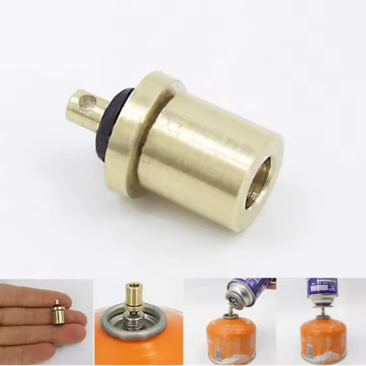 Convertidor para acampar, quemador, junta, adaptador de contenedor, accesorios para estufa de gas al aire libre, adaptador de llenado de propano - 1