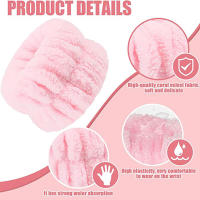 Muñequeras de microfibra reutilizables para mujer, muñequera deportiva para Spa, toalla para lavar la cara, Yoga, correr, absorbente, 1 par - details 3