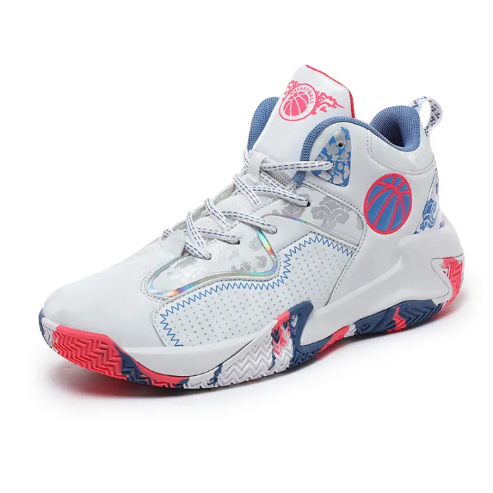 Zapatos de baloncesto de cuero de alta calidad para hombre, zapatillas de entrenamiento antideslizantes para exteriores, zapatos deportivos, zapatos de tenis informales transpirables - 1