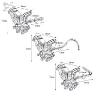 ZS-perno de Nariz de cristal CZ para hombres, forma de cruz de abeja de corazón, 316L retenedor de Pin de acero inoxidable, joyería de Piercing de fosa nasal en forma de L, 20g, 1 pieza - details 24