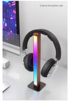 2025Lámpara de captación de atmósfera RBG sala de juegos LED lámpara de ritmo musical controlada por voz soporte para auriculares - details 5