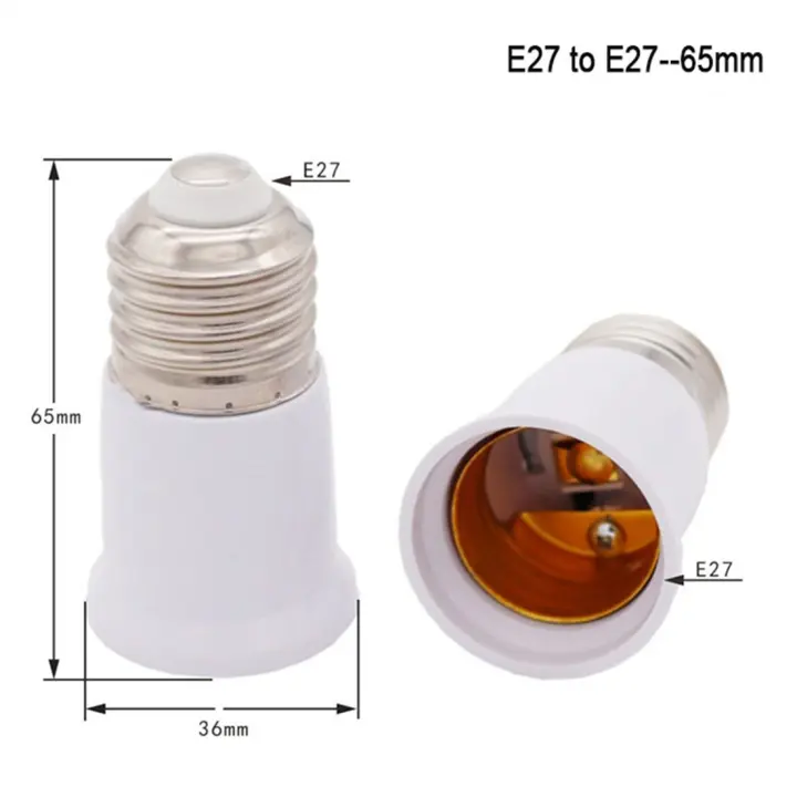 Extensor de enchufe E27 E26 a E27, Base media estándar, extensión de lámpara, adaptador de soporte de bombilla de tornillo - 1