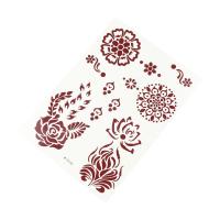 Cara marrón rojo pluma muñeca cuello herramienta de belleza tatuajes temporales encaje tatuajes falsos Henna tatuaje pegatinas flor tatuajes falsos - details 10