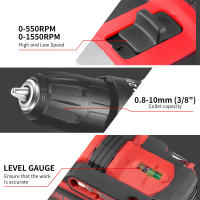 ONEVAN-taladro de impacto eléctrico de 500W, martillo, taladro de 38N.M, destornillador inalámbrico, herramientas eléctricas para carpintería, juego de pines de batería Makita - details 4