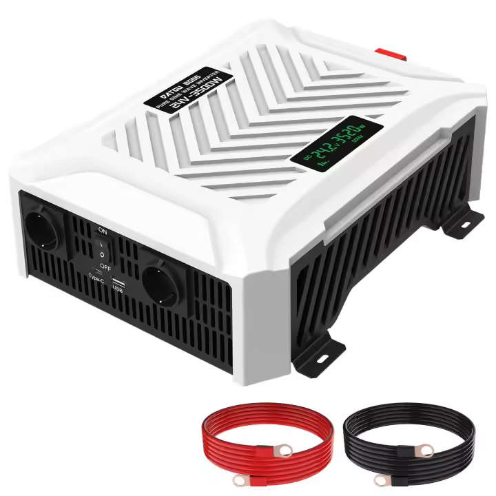 Inversor de alta potencia DATOUBOSS 24v a 230v Onda sina pura 3500W/7000W Doble enchufe EU - 1